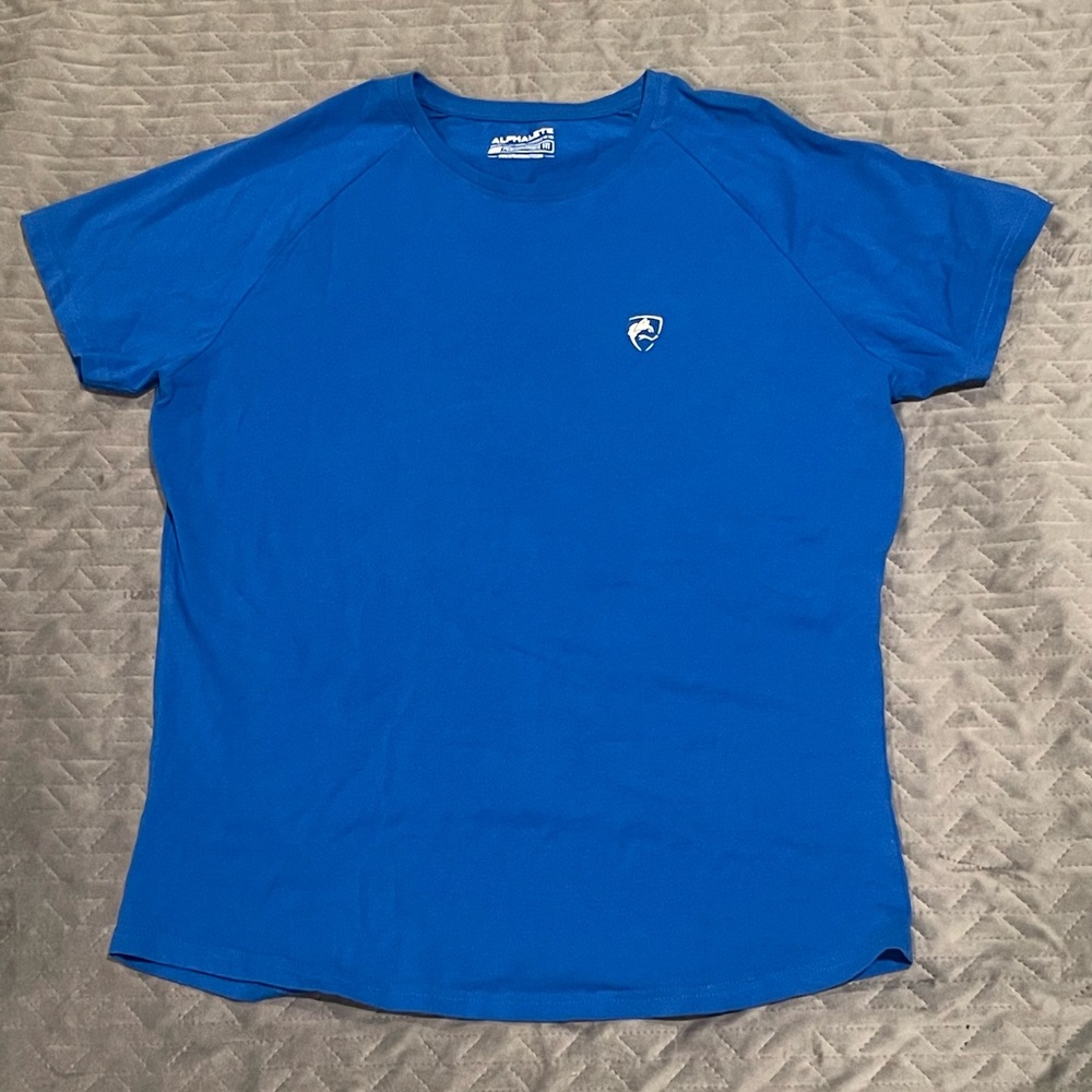 Alphalete t shirt mens‎ size XXL pre-owned condition blue